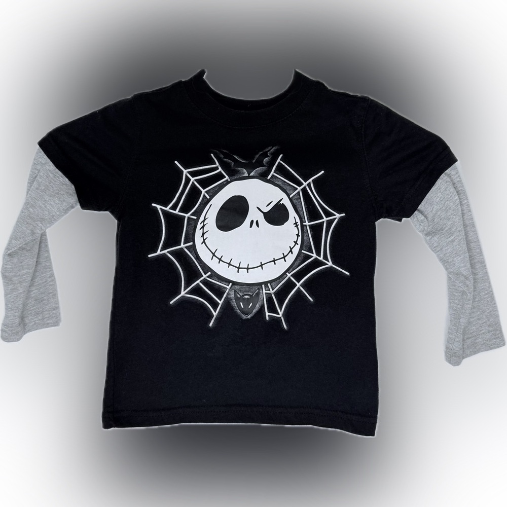 Disney Parks Jack Skellington Long Sleeve Black T-Shirt Kids Size 3